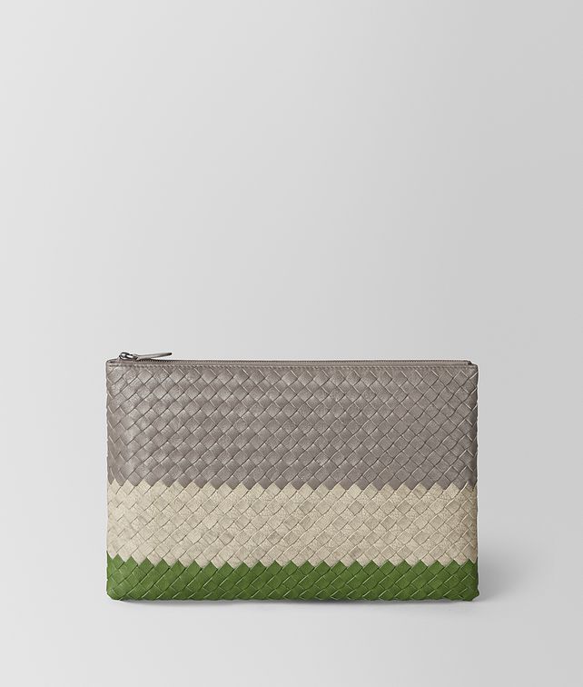 BOTTEGA VENETA MULTICOLOR INTRECCIATO CLUB LAMB POUCH Pouch Man fp
