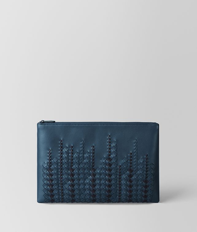 BOTTEGA VENETA DENIM/TOURMALINE NAPPA POUCH Pouch Man fp
