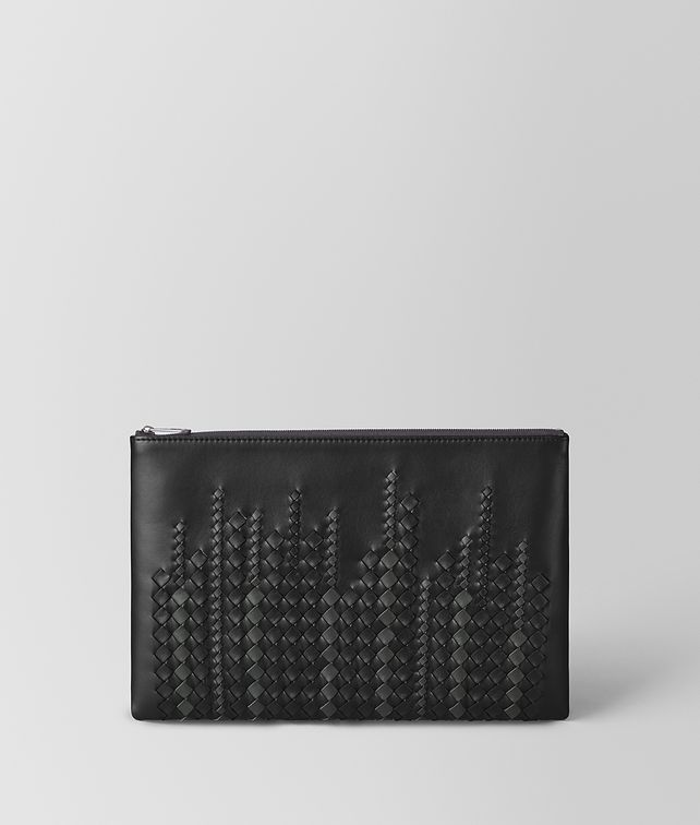 BOTTEGA VENETA ネロ アルドアーズ マイクロマクロ ナッパ ラージ ドキュメントケース ポーチ メンズ fp