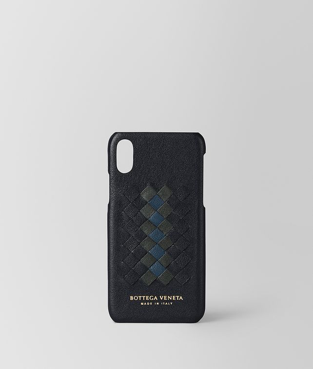 BOTTEGA VENETA DARK NAVY INTRECCIATO CLUB LAMB HIGH-TECH CASE Tech Accessory E fp