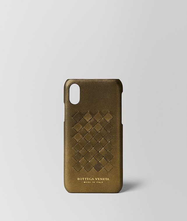 BOTTEGA VENETA DARK GOLD INTRECCIATO NAPPA HIGH-TECH CASE Tech Accessory E fp