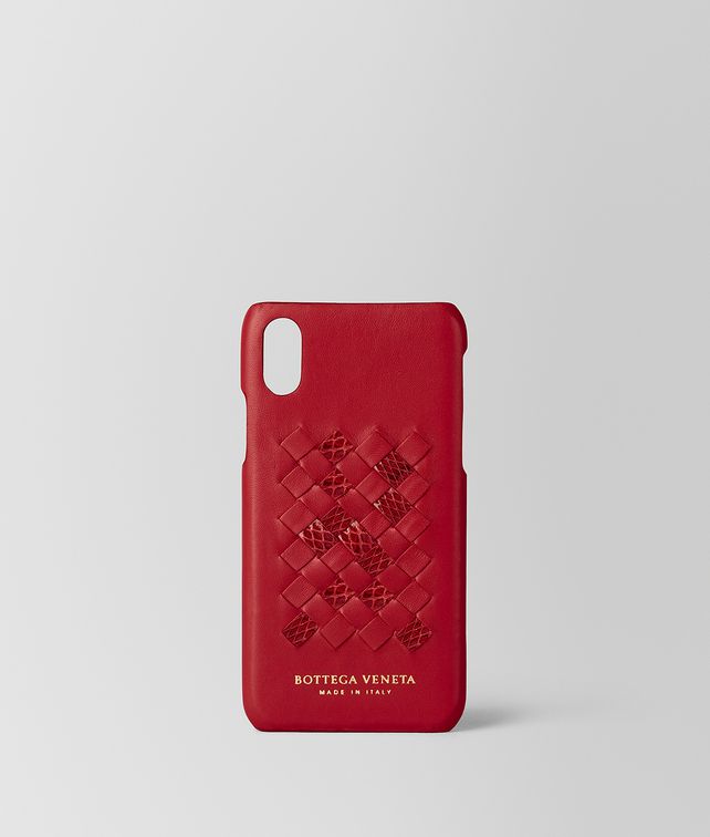 BOTTEGA VENETA CHINA RED INTRECCIATO AYERS HIGH-TECH CASE Tech Accessory E fp