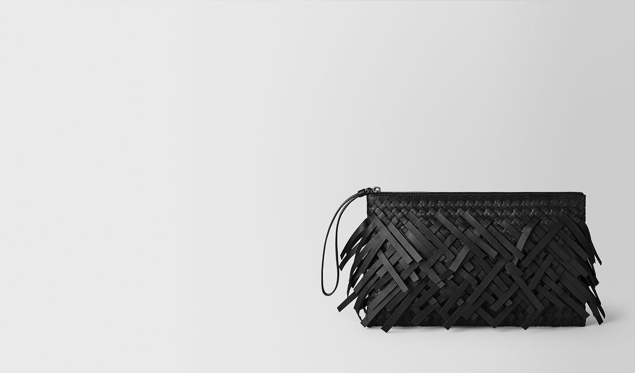 nero intrecciato fringe large biletto landing