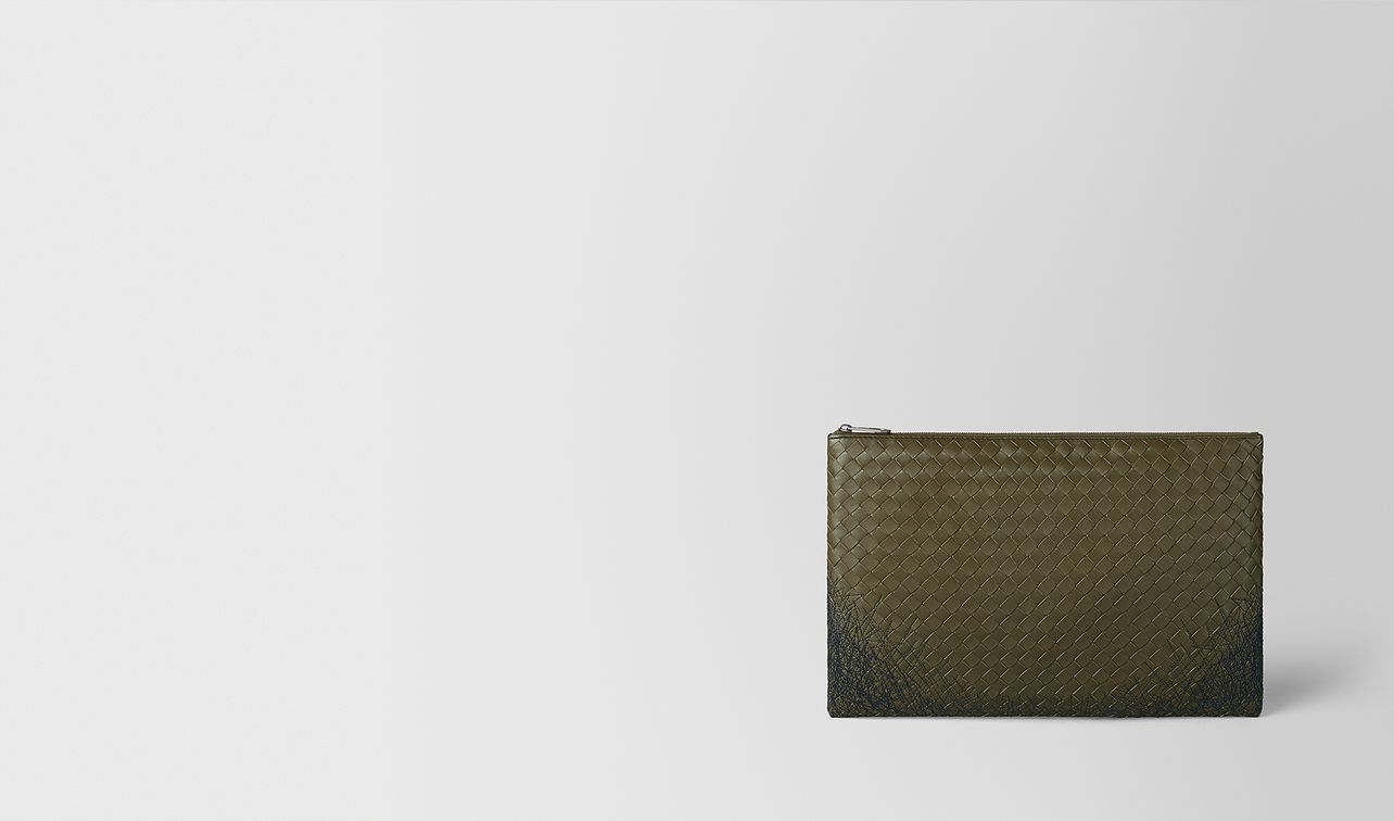 mustard/nero intrecciato scribble 18 pouch landing