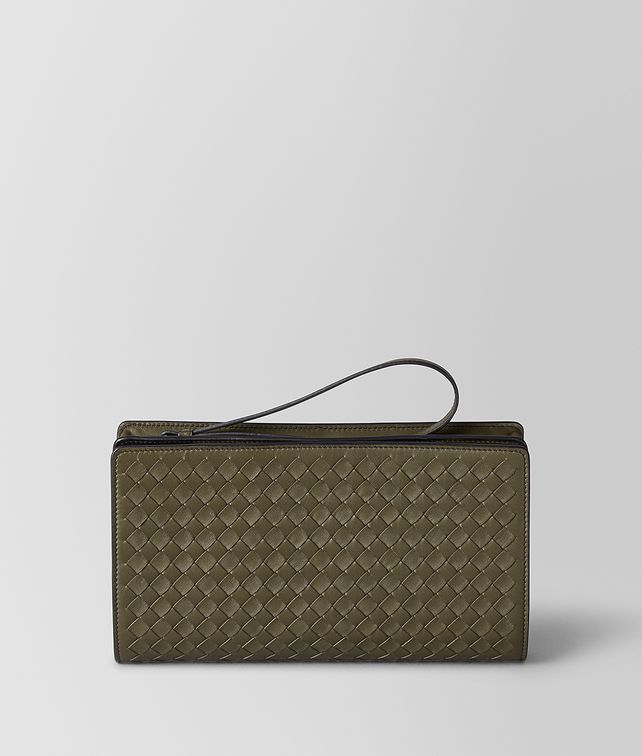 BOTTEGA VENETA MUSTARD/NERO INTRECCIATO NAPPA MULTI-FUNCTIONAL CASE Pouch Man fp