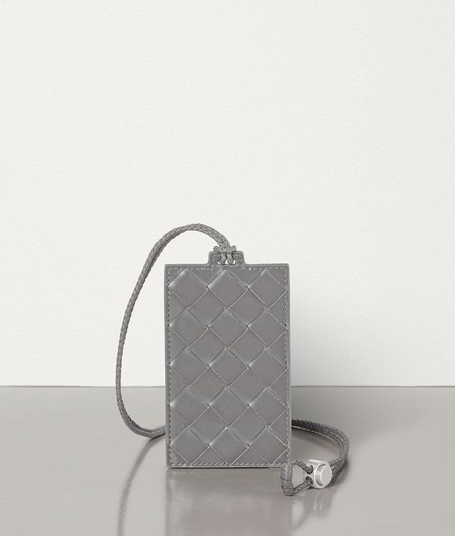 BOTTEGA VENETA TAG HOLDER IN INTRECCIATO SPAZZOLATO CALF Other Accessories Man fp