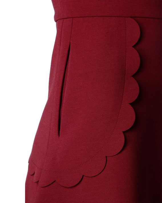 red valentino scalloped dress
