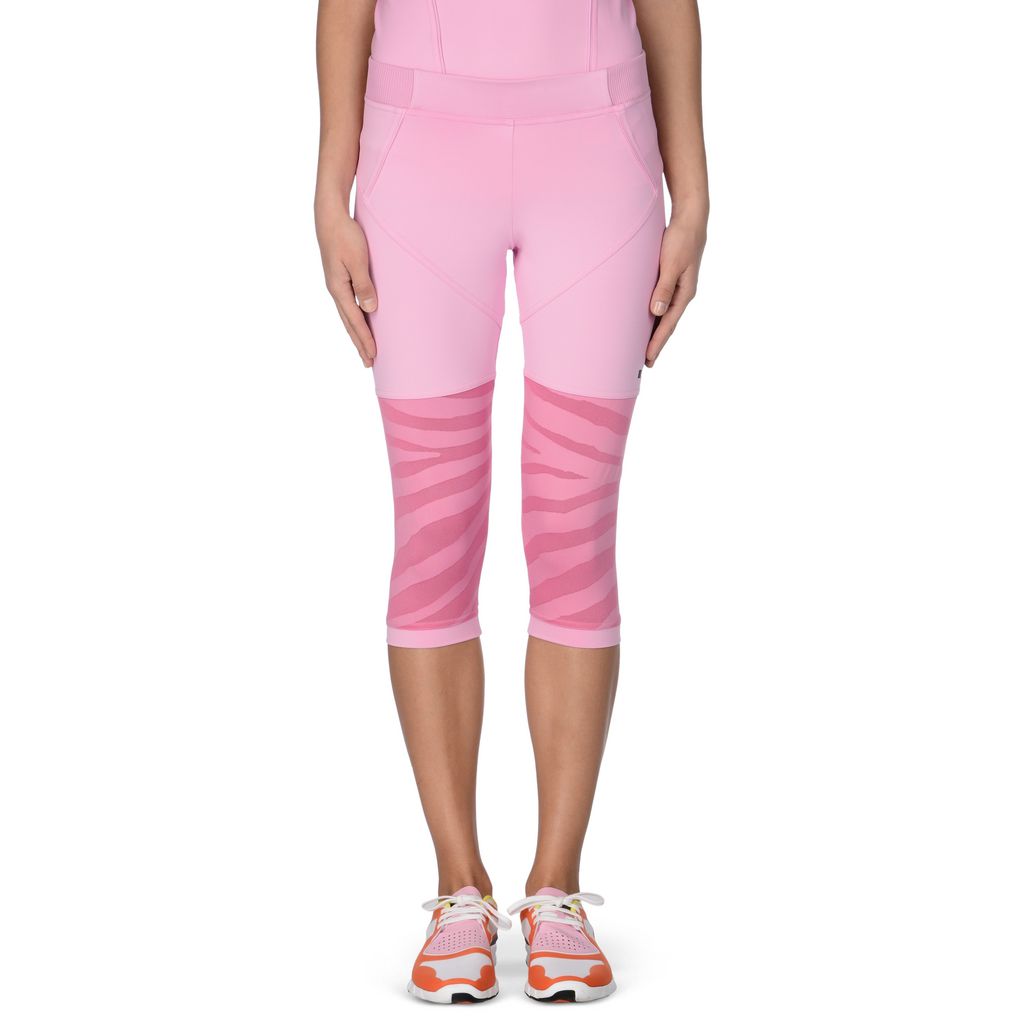 Pink Studio Zebra 3/4 Leggings - Adidas By Stella Mccartney