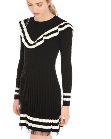 REDValentino OPTICAL RUFFLE KNIT DRESS - Knit Dress for Women ...