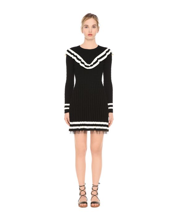 REDValentino OPTICAL RUFFLE KNIT DRESS - Knit Dress for Women ...