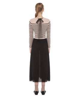 REDValentino Star Detailed Striped Wool And Tulle Dress - Knit Dress ...