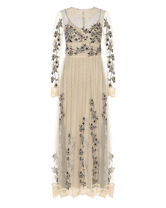 REDValentino Flower Embroidered Tulle Dress Embroidered Dress for Women REDValentino EStore