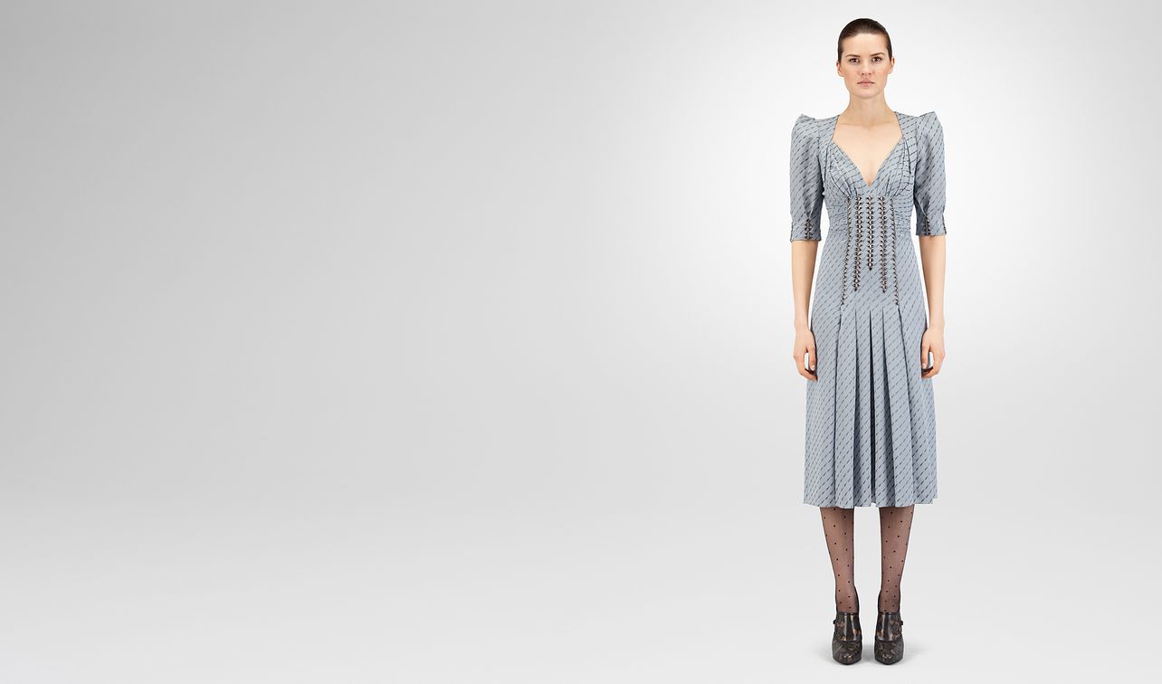 ice blue georgette jacquard dress landing