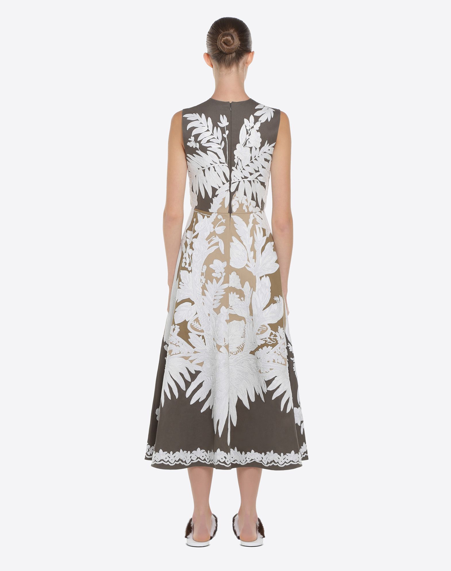 womens embroidered cotton gabardine dress valentino | valentino