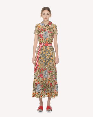 REDValentino Floral vine macramé embroidered dress