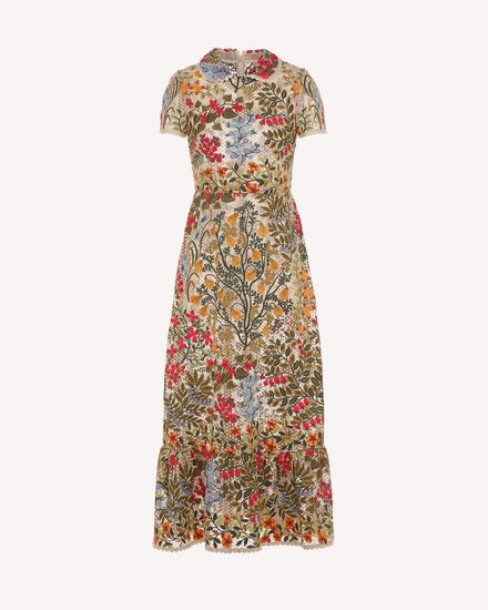 REDValentino Floral Vines Macramé Embroidered Dress - Embroidered Dress ...