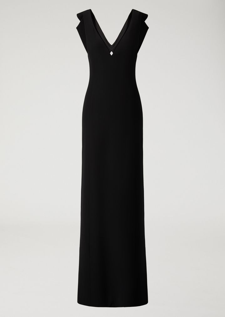Dress With Flounces At The Back Woman Emporio Armani Emporio Armani
