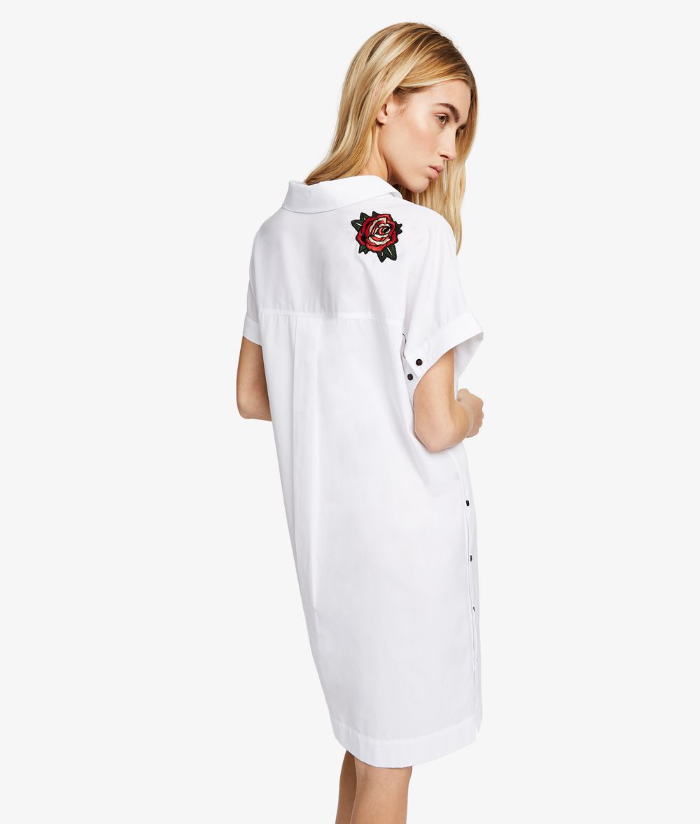 KARL LAGERFELD Kaptain Karl Hemdkleid mit Aufnäher Kleid Damen d