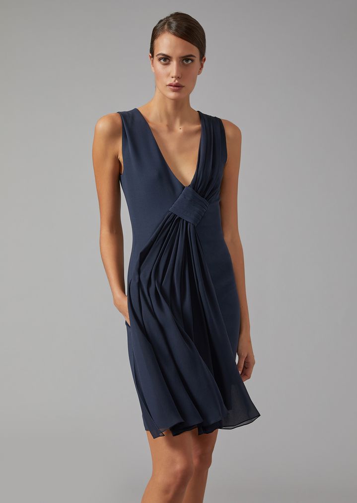 Dress In Wool Crêpe Woman Giorgio Armani