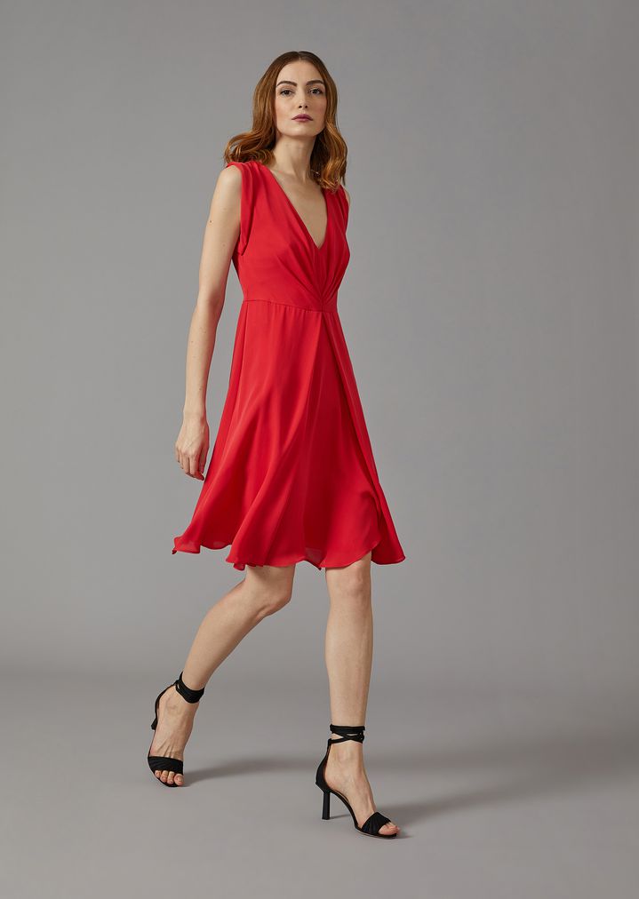 Silk Dress With Gathered Detailing Woman Giorgio Armani Giorgio Armani