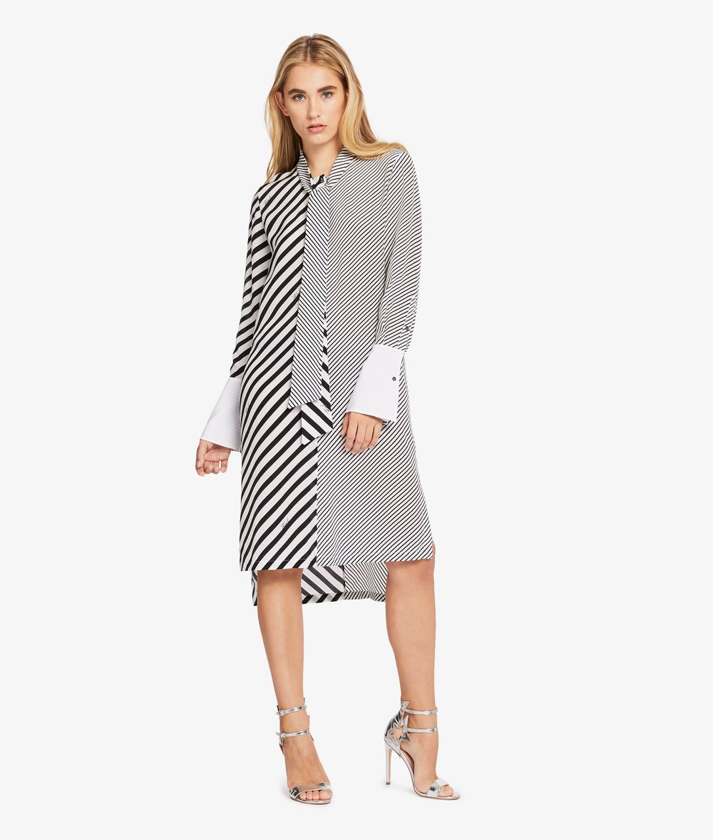 KARL LAGERFELD Hemdblusenkleid mit Streifenmix Kleid Damen f