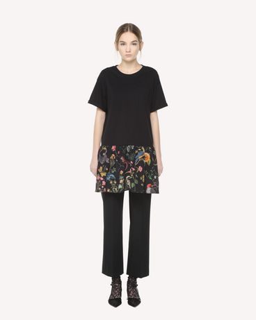 REDValentino T-shirt with Flora and Fauna print flounce