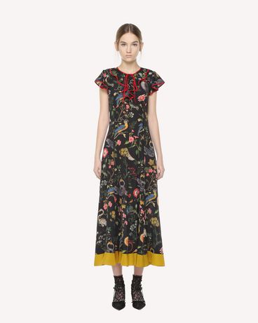 REDValentino Flora-and-fauna print silk dress