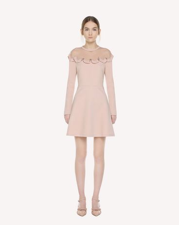 REDValentino Point d'esprit tulle detailed jersey dress