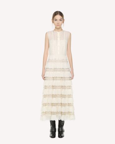 REDValentino Tulle dress with georgette scallop ribbons