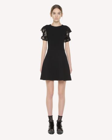 REDValentino ストレッチレーヨン ニットドレス スポンテニアス フラワー プリント ラッフル