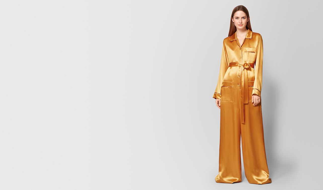 marigold/fawn satin jumpsuit landing