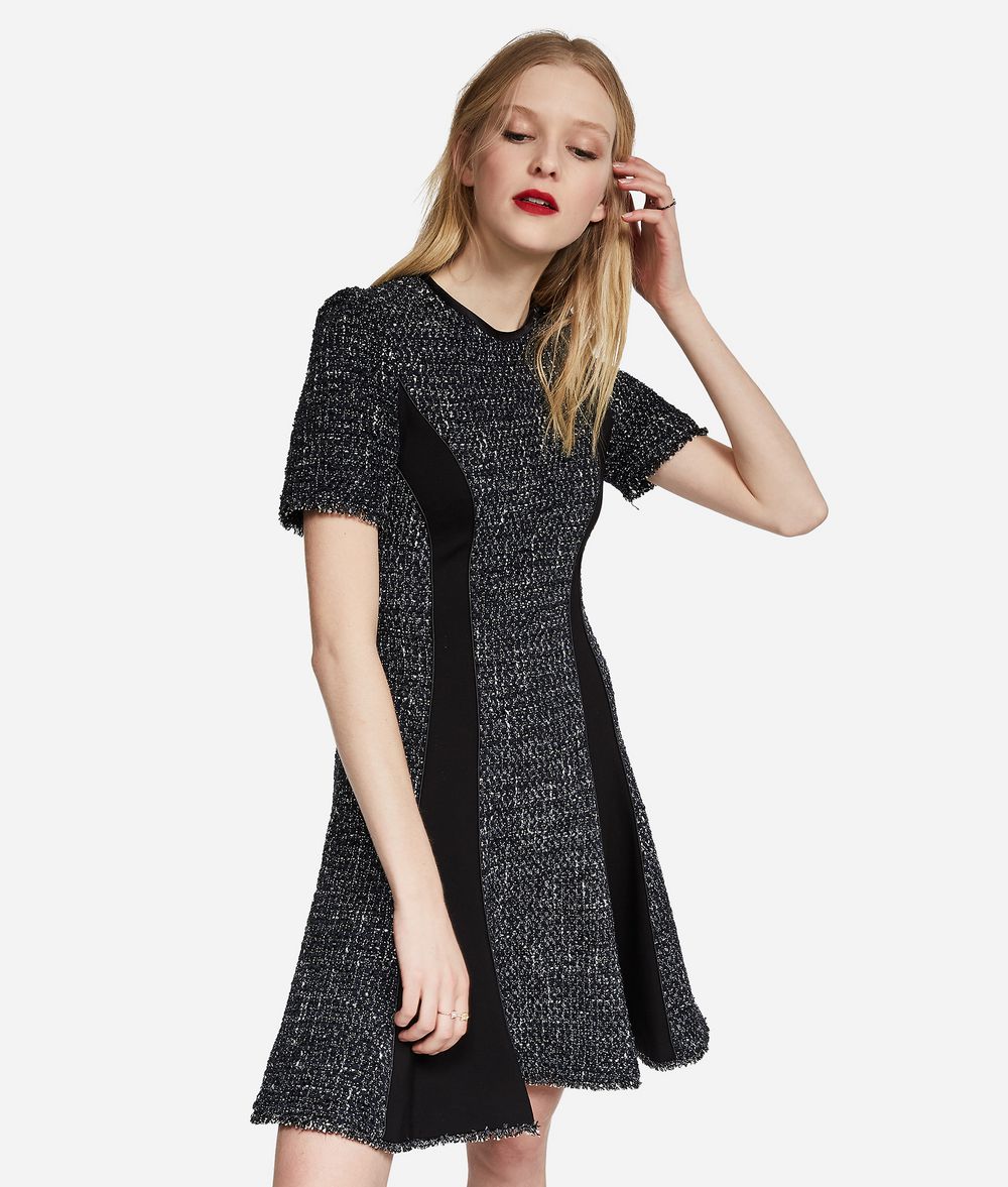 KARL LAGERFELD Lurex Bouclé Flared Dress Dress Woman f