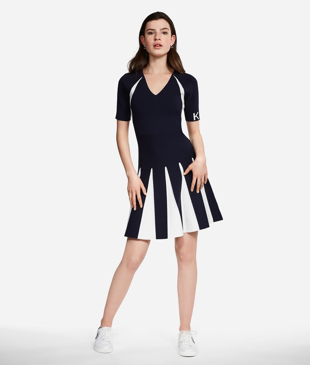 KARL LAGERFELD Contrast Paneled Dress Dress Woman f