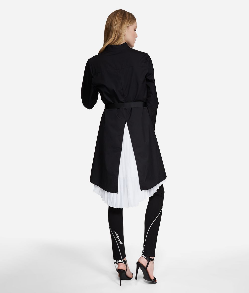 KARL LAGERFELD Hemdblusenkleid mit Plisseeeinsatz Kleid Damen d