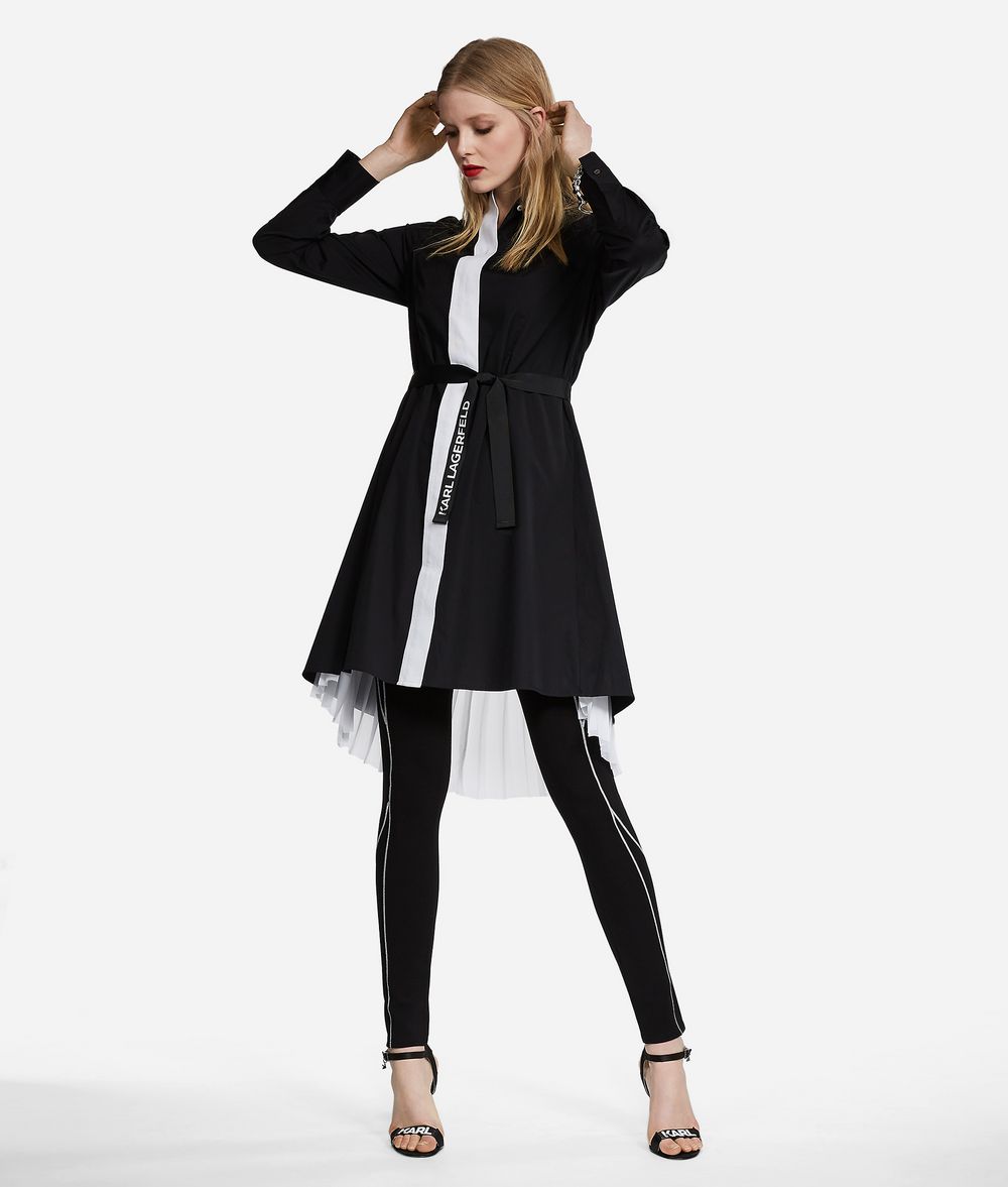 KARL LAGERFELD Hemdblusenkleid mit Plisseeeinsatz Kleid Damen f