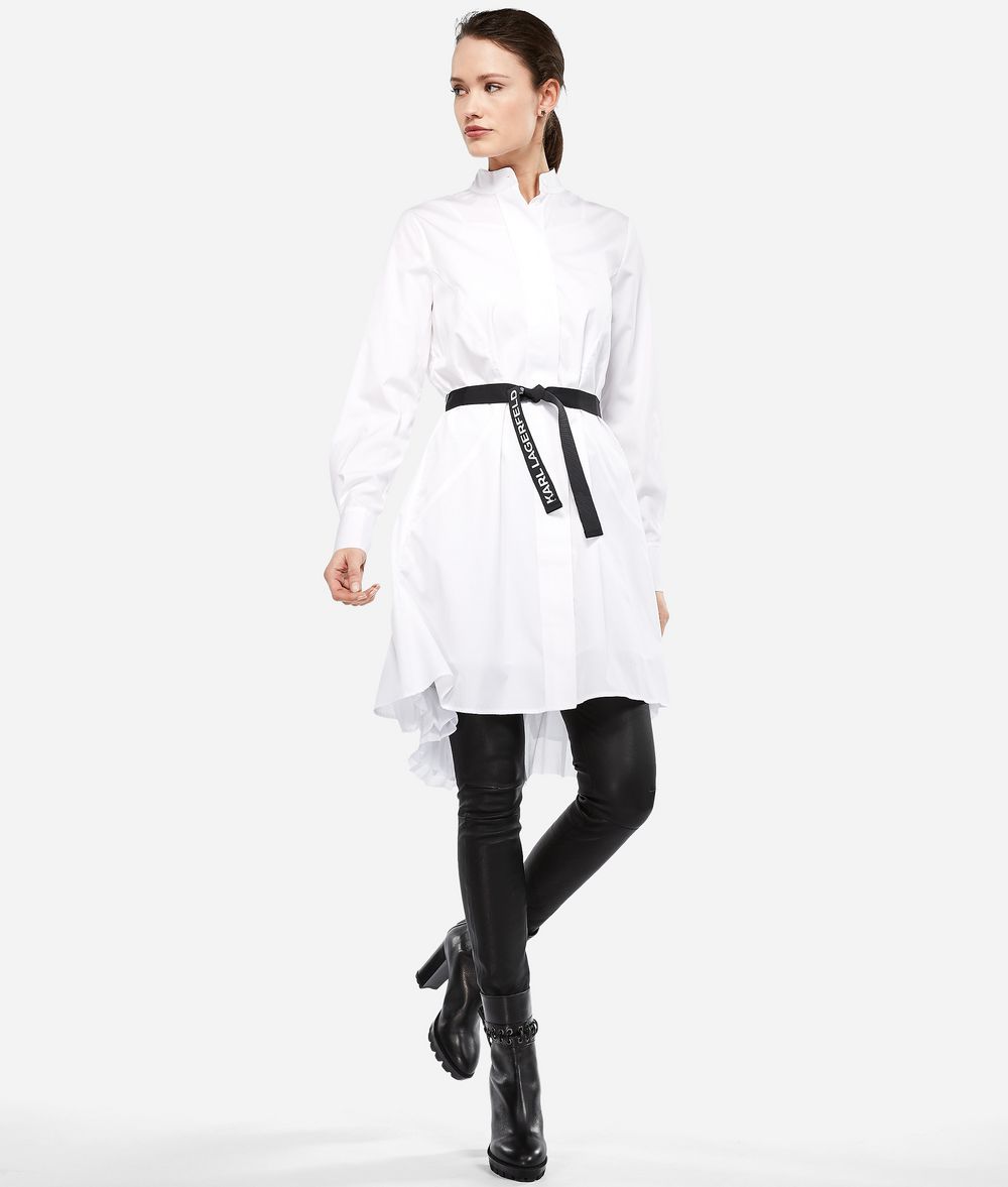 KARL LAGERFELD Hemdblusenkleid mit Plisseeeinsatz Kleid Damen f