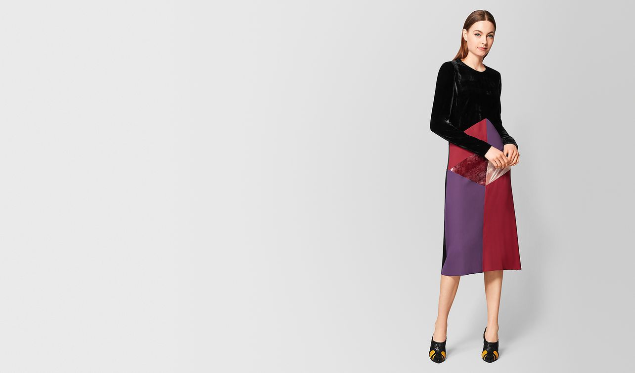 multicolor velvet/satin dress landing