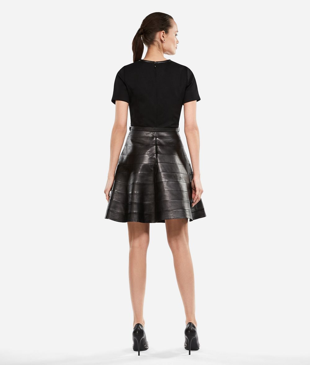 KARL LAGERFELD Leather and Punto Dress Dress Woman d