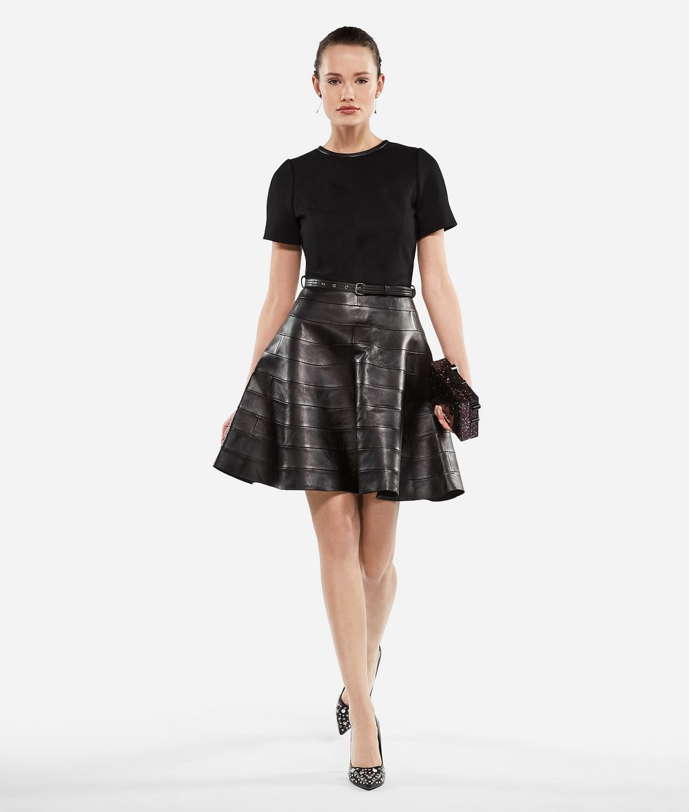 KARL LAGERFELD Leather and Punto Dress Dress Woman f