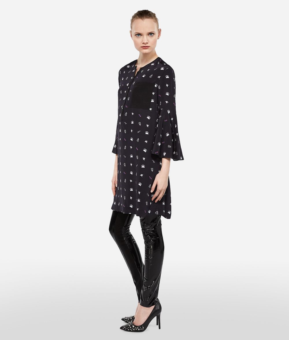 KARL LAGERFELD Karl Space Seidenkleid Kleid Damen d