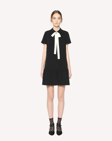 REDValentino Stretch Frisottine dress with rounded collar and bow