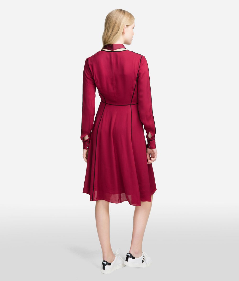 KARL LAGERFELD Seidenkleid mit Logo-Schluppe Kleid Damen d