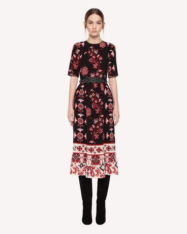 REDValentino シルク ドレス ラマージュスノーフラワー プリント