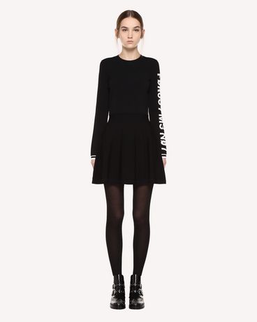 REDValentino Stretch viscose dress with jacquard “Forget Me Not” detail
