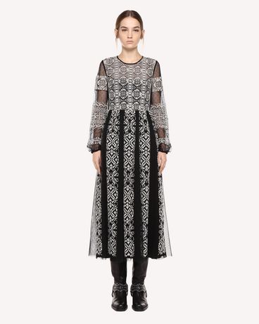 REDValentino Tulle dress with cross-stitch detailing