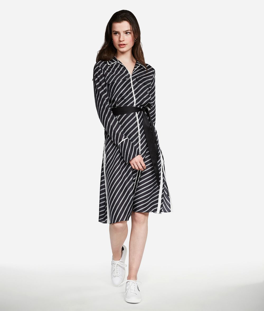 KARL LAGERFELD Hemdblusenkleid aus Seide mit Print Kleid Damen f