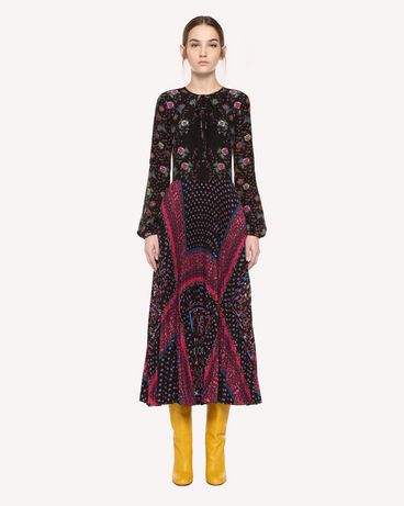 REDValentino Crêpe de Chine dress in a mix of floral prints
