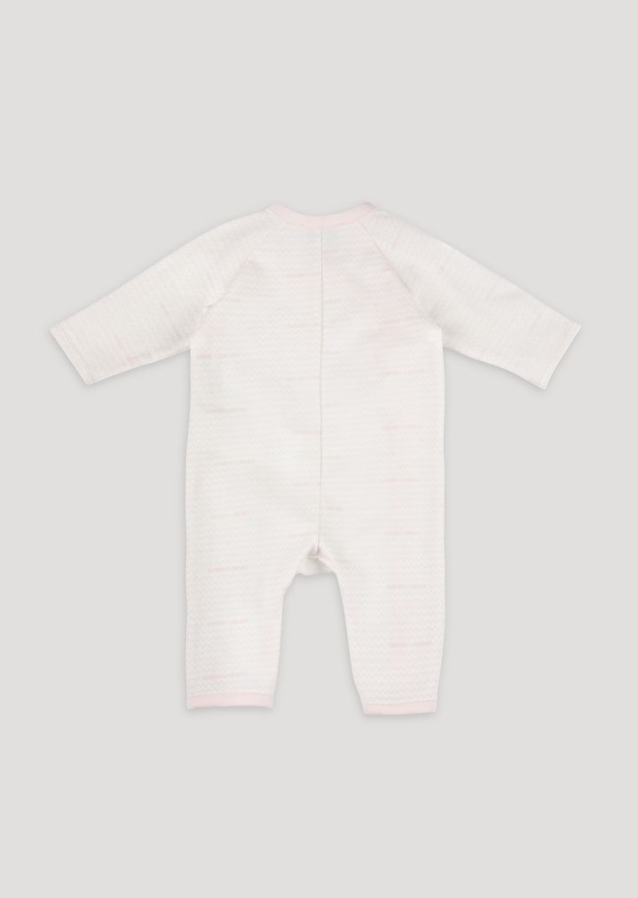 Pelele de suave algodón con estampado en zigzag y logotipo Pelele de suave algodón con estampado en zigzag y logotipo