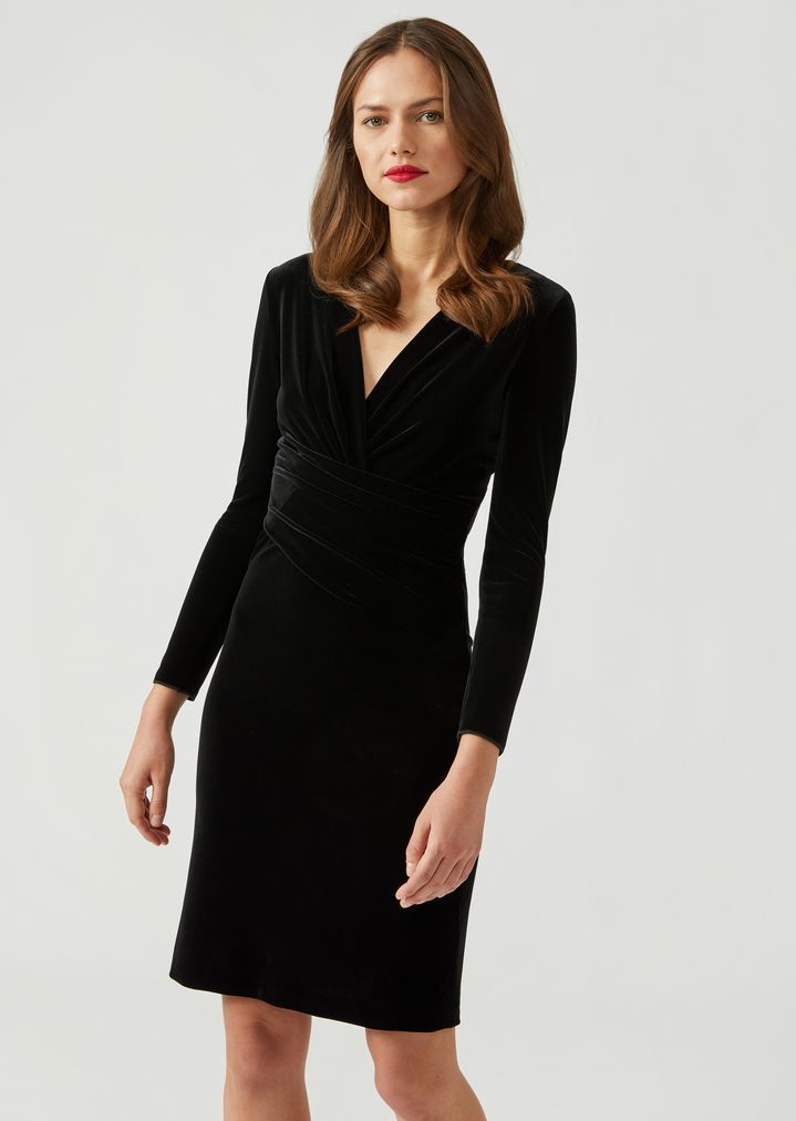 Vestido de chenilla cepillada con drapeado en la parte delantera Vestido de chenilla cepillada con drapeado en la parte delantera