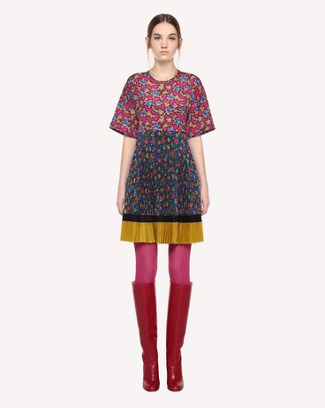 REDValentino Rose Ramage print crêpe de Chine dress